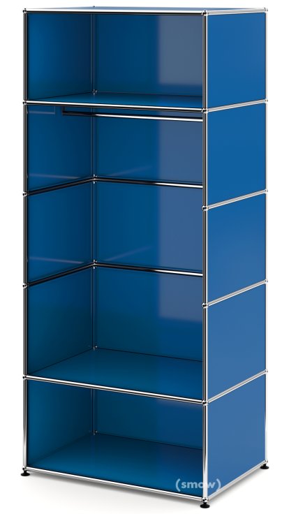 USM Haller Clothes Rack M with Rail, Model II, Gentian blue RAL 5010