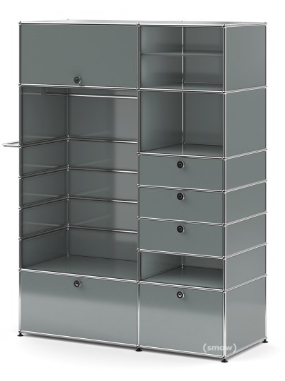 USM Haller Wardrobe Model II, Mid grey RAL 7005