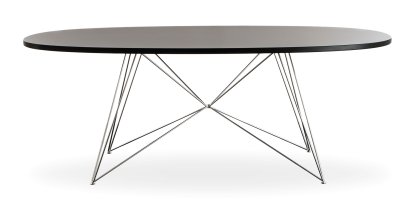 Tavolo XZ3 Oval, Fenix black, Chrome-plated