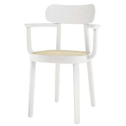 118 F Chair, White varnished beech