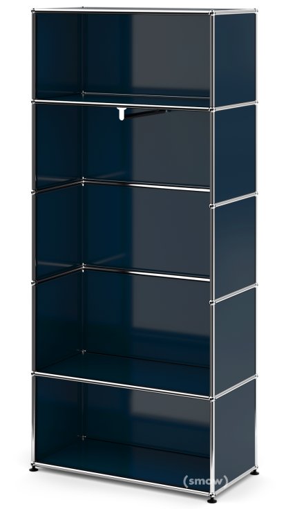 USM Haller Clothes Rack M with Rail, Model I, Steel blue RAL 5011