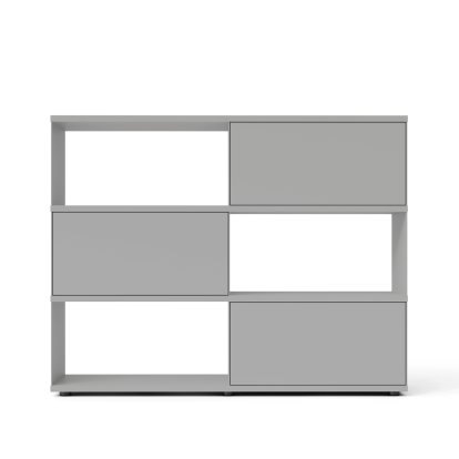 Flow Q Highboard, 160 cm, 126,7 cm (3 flaps), Cool Grey