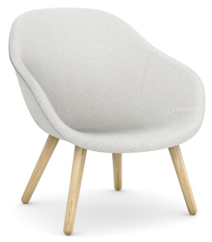 About A Lounge Chair Low AAL 82, Divina Melange 120 - light grey, Lacquered oak, Without seat cushion