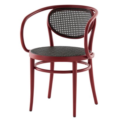 209 / 210 Chair, Rusty red steined beech, Cane work seat and back, dark melange (210)