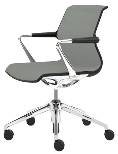Unix Chair with Five Star Base, Silk Mesh ice grey, Basic dark
