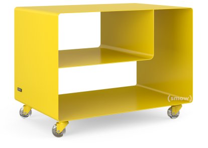 Trolley R 106, Self-coloured, Traffic yellow (RAL 1023), Transparent castors