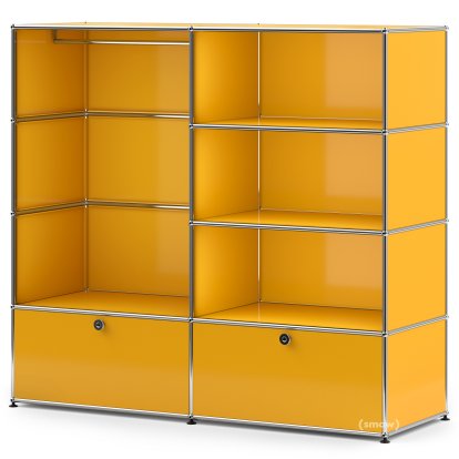 USM Haller Clothes Rack L with Rail, Golden yellow RAL 1004