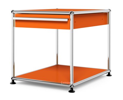 USM Haller Side Table with Drawer, Pure orange RAL 2004