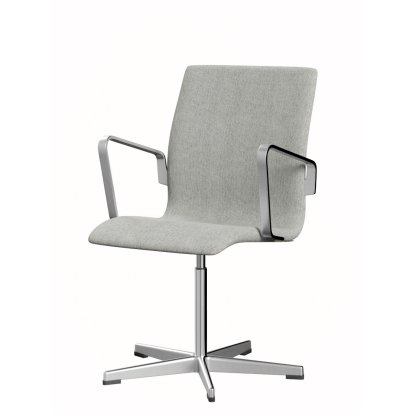 Oxford Office Swivel Chair, With armrests, Low back, Fixed base, Hallingdal 65, 110 - White/grey