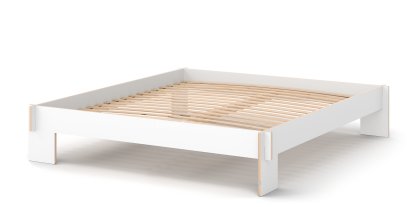 Siebenschläfer, 180 x 200 cm, Without headboard, White, With rollable slatted base