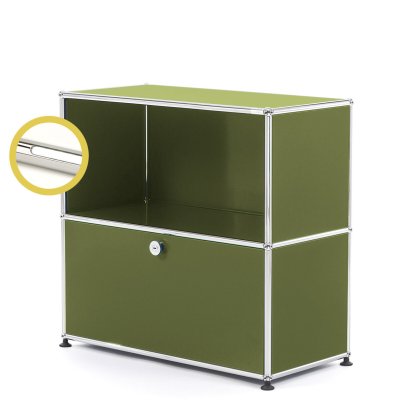 USM Haller E Sideboard M with Compartment Lighting, Olive green RAL 6003, Cool white