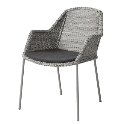 Breeze Chair, Taupe, With seat cushion, Natté - Black