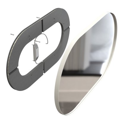 Unu mirror with LED lighting oval (set)