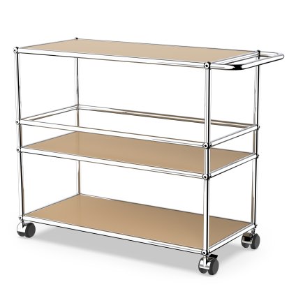 USM Haller Bar Trolley Type III, USM beige, Soft castors for hard floor surfaces