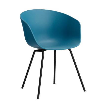 About A Chair AAC 26 Armchair, Azure blue 2.0, Steel black powder-coated