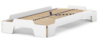 Rolf Heide Stacking Bed Comfort, 100 x 200, CPL white, Solid wood frame