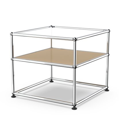 USM Haller side table Type II, Glass, USM beige