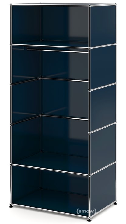 USM Haller Clothes Rack M with Rail, Model II, Steel blue RAL 5011