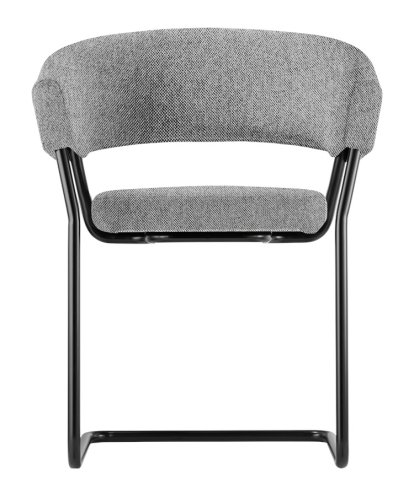 D9, Stoff Hallingdal 166 - grey, Powdercoated black, Felt glides
