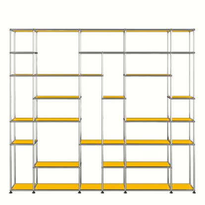 USM Haller living room shelf XXL, Golden yellow RAL 1004