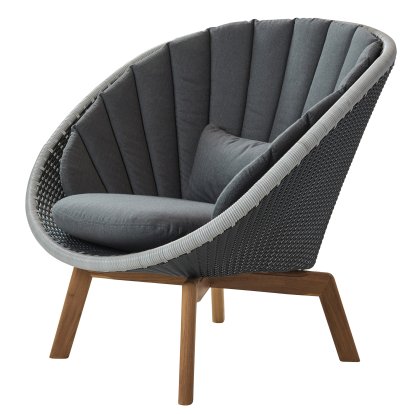 Peacock Lounge Chair, Small flat Weave - Grey / light grey, Natté - Grey