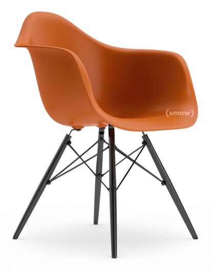 Eames Plastic Armchair RE DAW, Rusty orange, Without upholstery, Without upholstery, Standard version - 43 cm, Black maple