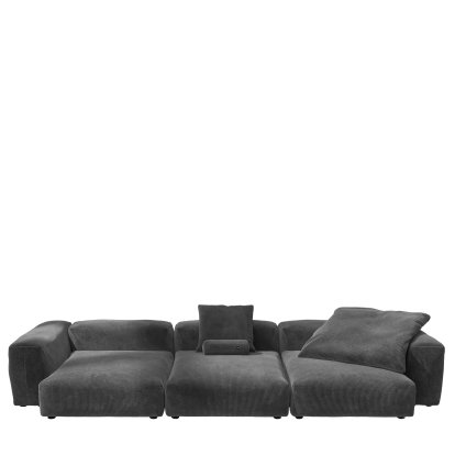 Vetsak Sofa Set 5, Cord velours - Dark grey, With cushions