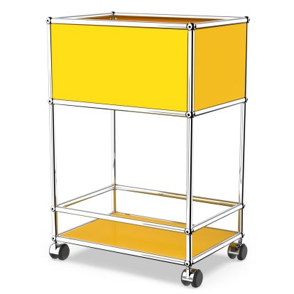 USM Haller Bar Sideboard Type II, Golden yellow RAL 1004, Soft castors for hard floor surfaces