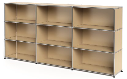 USM Haller Highboard XL, Customisable, USM beige, Open, Open, Open
