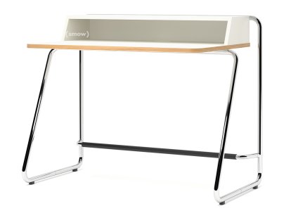 S 1200, ThonetDur white with oak edge, MDF, pure white varnish, Chrome-plated
