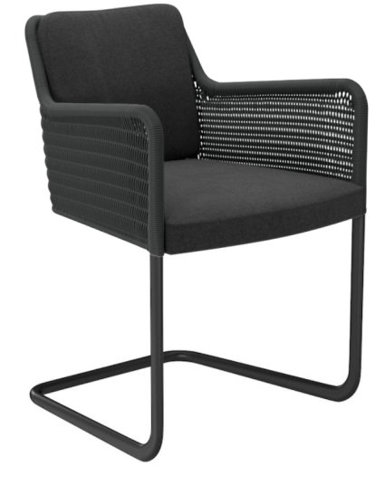 D43 Chair, Cavalry cloth, Anthracite, Powdercoated black