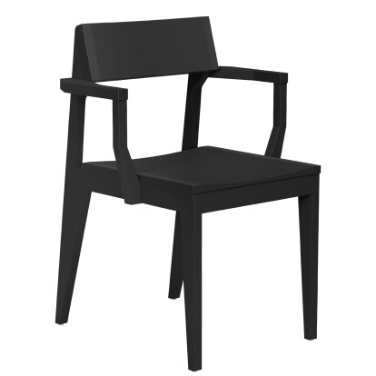 Schulz Armchair, Unupholstered, Black ash
