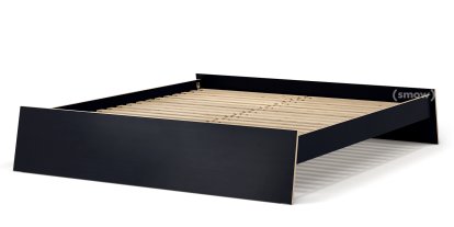 Stockholm Bed, 180 x 200 cm, Black-brown, Without headboard, With slatted frame