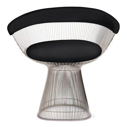 Platner Armchair, Leather Volo, Black