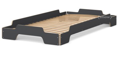 Rolf Heide Stacking Bed, 100 x 200, Anthracite CPL, edges ioled and waxed, Rollable