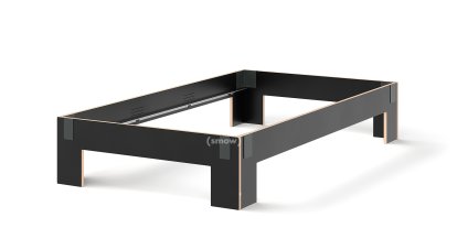 Tagedieb, 120 x 220 cm, Without headboard, FU (plywood, birch) black, Anthracite, Without slatted base