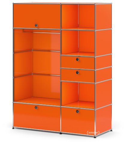 USM Haller Wardrobe Model I, Pure orange RAL 2004