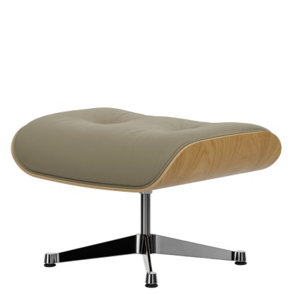 Lounge Chair Ottoman, Chestnut, natural, Leather Premium F sand, Aluminium polished