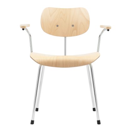 SE 68, Non-stackable, Without upholstery, Chrome-plated, With armrests, Natural