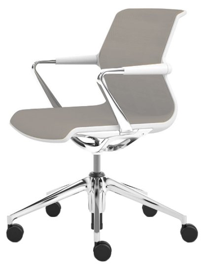 Unix Chair with Five Star Base, Silk Mesh soft grey, Soft grey