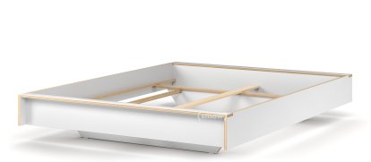 Flai Bed, 160 x 200, Without headboard, CPL white, Without slatted frame