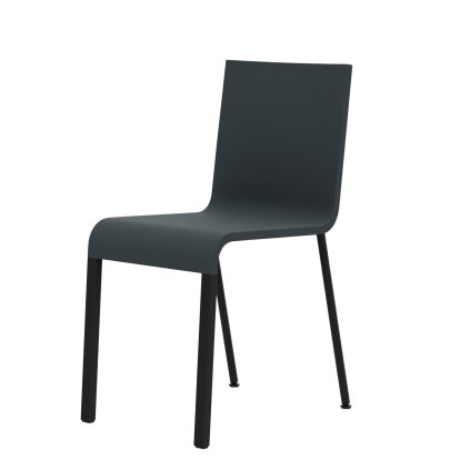 .03 Chair, Non-stackable, Base powder-coated black, Without armrests, Dark grey