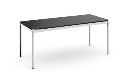 USM Haller Table Plus, 175 x 75 cm, 06-Black lacquered oak, Hatch left