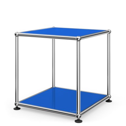 USM Haller Side Table 35, Both panels metal, Gentian blue RAL 5010