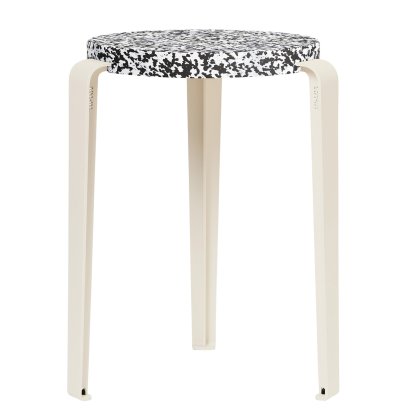 Lou Stool, Recycled Plastic, Macchiato, Cream white