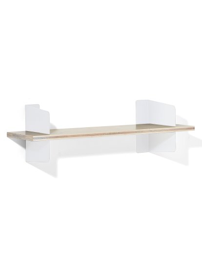 Wall Shelf Atelier, 3-layer fir/spruce veneer with white-pigmented lacquer, White, Version 1, 100 cm