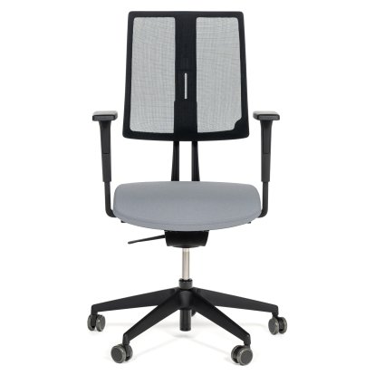 Equo Office Svivel Chair, Black, Net, Xtreme Plus (PG0), Light grey YS094, C30 KST with seat depth adjustment, Standard 100 mm, With armrests, With soft castors