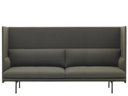 Outline Highback Sofa, 3 Seater, Fabric Fiord 961 - Greyish-green