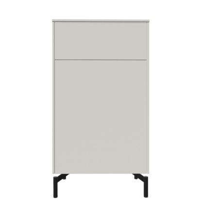 Aventa Sideboard with Door and Drawer, 60 cm, 4 Height grids, Melamine white, Metal feed