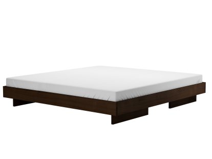 Zians Bed, 200 x 200 cm (XLarge), Without headboard, Waxed walnut